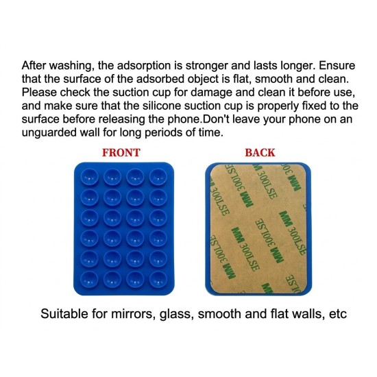 Silikona vakuuma uzlīme ar piesūcekņiem viedtālrunim - Zila