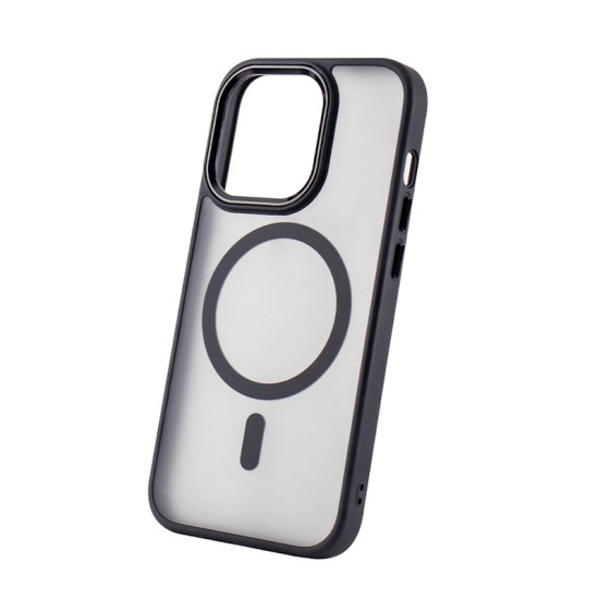 Frozen Mag Case with MagSafe priekš Apple iPhone 17 Pro - Melns - matēts silikona-plastikāta aizmugures apvalks / bampers-vāciņš