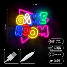 Forever Neolia Decorative Neon Plexi LED Light 40 x 30 x 2 cm (USB Plug) - Game Room - Dekoratīva neona LED lampa
