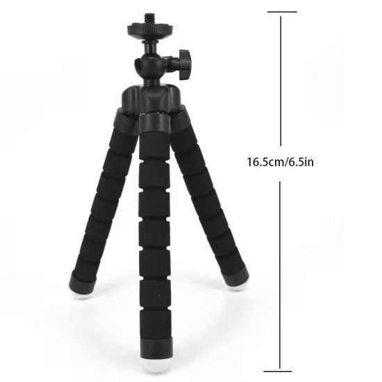 Octopus Tripod Bracket 360 Degree Rotation Mini Universal Mobile Phone Holder Stand - Melns - Universāla stiprinājuma statīvs