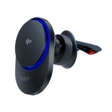 3MK Hardy AeroCharger Qi2 15W Wireles Charger with MagSafe Air Vent Car Holder - Melns - Stiprinājums turētājs uz ventilācija režģa ar iebūvētu bezvadu lādētāju