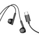 Hoco M93 Wired Stereo Earphones with Remote and Mic USB Type-C - Melnas - Universālas USB-C stereo austiņas ar mikrofonu un pulti