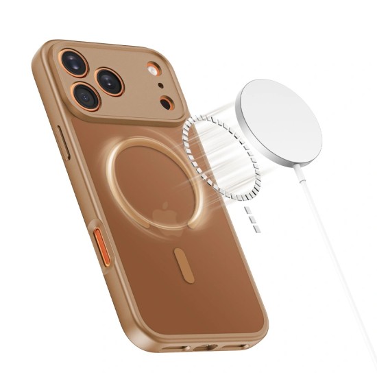Tech-Protect Basicmag Matte Magsafe Back Case priekš Apple iPhone 17 Pro - Brūns - silikona-plastikāta aizmugures apvalks / bampers-vāciņš