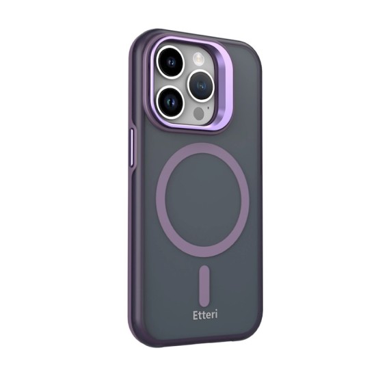 Etteri Morning Fog Back Case with MagSafe priekš Apple iPhone 15 Pro - Violets - silikona-plastikāta aizmugures apvalks / bampers-vāciņš