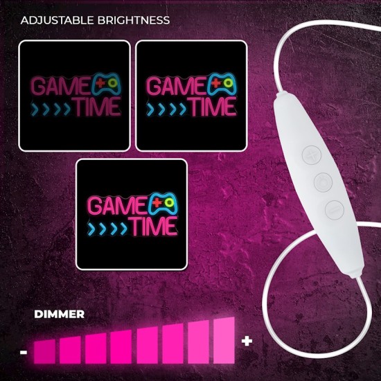 Forever Neolia Decorative Neon Plexi LED Light 40 x 20 x 2 cm (USB Plug) - Game Time - Dekoratīva neona LED lampa