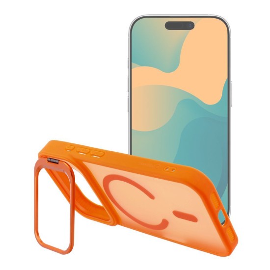 Forcell F-Protect Shadow Stand Premium Back Case with MagSafe priekš Apple iPhone 17 Pro Max - Oranžs - silikona-plastikāta aizmugures apvalks / bampers-vāciņš
