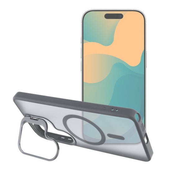 Forcell F-Protect Shadow Stand Premium Back Case with MagSafe priekš Samsung Galaxy A57 5G A576 - Pelēks - silikona-plastikāta aizmugures apvalks / bampers-vāciņš