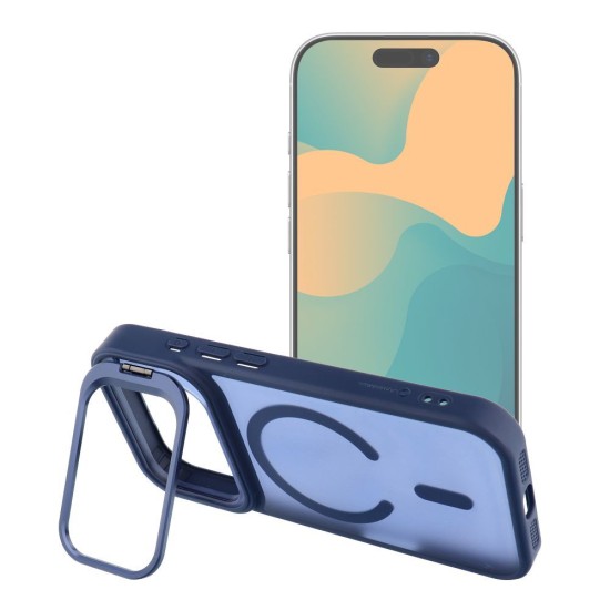 Forcell F-Protect Shadow Stand Premium Back Case with MagSafe priekš Samsung Galaxy S26 Ultra 5G - Zils - silikona-plastikāta aizmugures apvalks / bampers-vāciņš