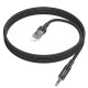 Hoco UPA27 Lightning to 3.5mm Male Stereo Aux Audio cable (length: 1.2M) - Melns - audio vads kabelis