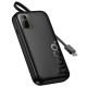 Hoco 10000mAh QC 3.0 / PD 20W Power Bank with USB-C cable and LED display - Melns - Ārējas uzlādes batereja lādētājs-akumulators (Power Bank)