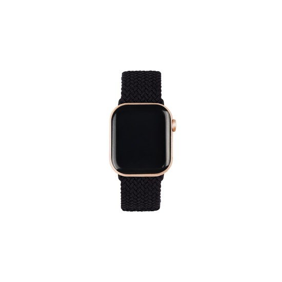 iDeal of Sweden Soft Braid Watch Band priekš Apple Watch 42 / 44 / 45 / 46mm / Ultra 49 mm - Iconic Black - siksniņa (josta) priekš pulksteņiem