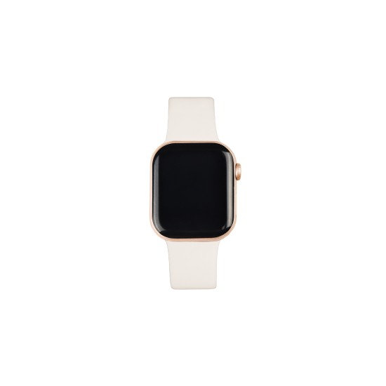 iDeal of Sweden Silicone M-L Watch Band priekš Apple Watch 42 / 44 / 45 / 46mm / Ultra 49 mm - Cloud Dancer - silikona siksniņa (josta) priekš pulksteņiem