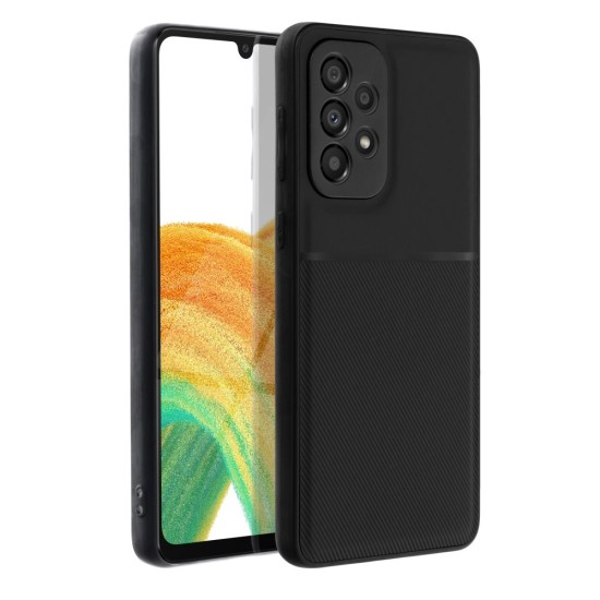 Forcell Noble Back Case priekš Xiaomi Redmi Note 14 4G (164,84mm) - Melns - mākslīgās ādas aizmugures apvalks ar iebūvētu metālsku plāksni / bampers-vāciņš