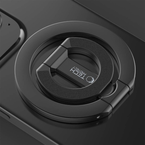 Tech-Protect MMR400 Magnetic MagSafe Ring Phone Holder - Melns - Universālais magnētisks gredzens-turētājs telefonam