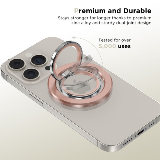 Tech-Protect MMR300 Magnetic MagSafe Ring Phone Holder - Rozā Zelts - Universālais magnētisks gredzens-turētājs telefonam