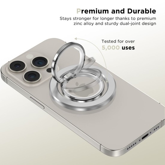 Tech-Protect MMR300 Magnetic MagSafe Ring Phone Holder - Sudrabains - Universālais magnētisks gredzens-turētājs telefonam
