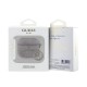 Guess GUA4P4E4CDP 4G Script PC/PU Charm Collection Case priekš Apple Airpods 4 - Rozā - mākslīgās ādas apvalks bezvadu austiņu lādēšanas ierīcei
