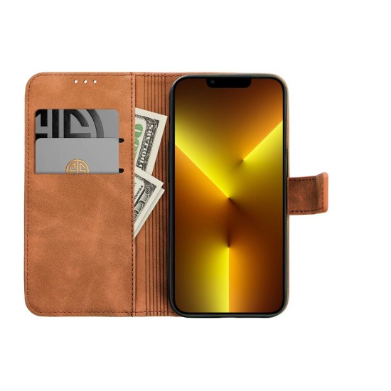 Forcell Tender Book Case priekš Xiaomi Redmi Note 13 Pro 5G - Brūns - sāniski atverams maciņš ar stendu / grāmatveida maks
