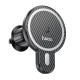 Hoco 15W Wireles QI Charger Air Vent Car Holder with MagSafe - Melns - Auto turētājs ventilācijas režģa ar iebūvētu bezvadu lādētāju