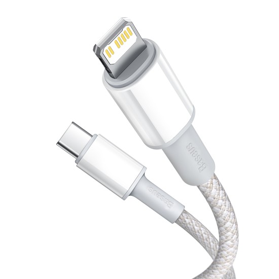 Baseus 1M High Density PD 20W Type-C to Lightning cable - Balts - Apple iPhone / iPad lādēšanas un datu kabelis / vads