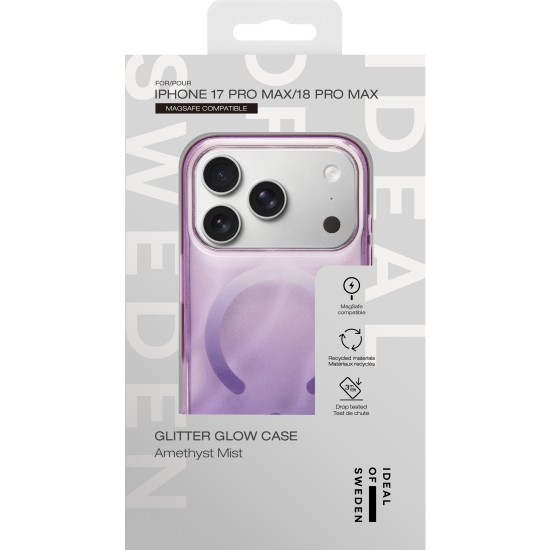 iDeal of Sweden Glitter Glow Back Case with MagSafe priekš Apple iPhone 17 Pro Max - Amethyst Mist - silikona-plastikāta aizmugures apvalks / bampers-vāciņš