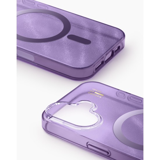 iDeal of Sweden Glitter Glow Back Case with MagSafe priekš Apple iPhone 17 - Amethyst Mist - silikona-plastikāta aizmugures apvalks / bampers-vāciņš