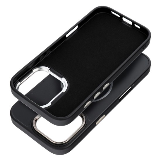 Frame MagSafe Back Case priekš Samsung Galaxy S25 FE 5G S731 - Melns - matēts silikona aizmugures apvalks / bampers-vāciņš