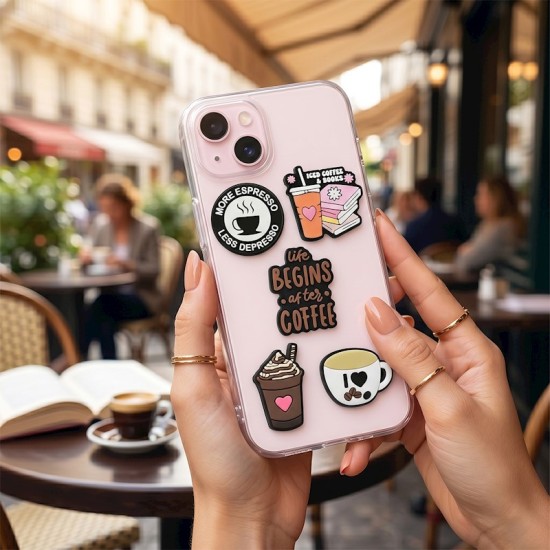 3D Sticker Set (5.gab) - Coffee - uzlīmju komplekts
