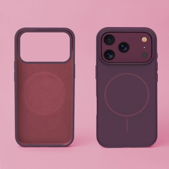 Silicone Thin Mag Case with MagSafe priekš Apple iPhone 17 Pro Max / 18 Pro Max - Tumšais Ķirsis - silikona aizmugures apvalks / bampers-vāciņš