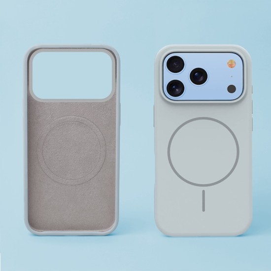 Silicone Thin Mag Case with MagSafe priekš Apple iPhone 17 Pro Max / 18 Pro Max - Sudraba - silikona aizmugures apvalks / bampers-vāciņš