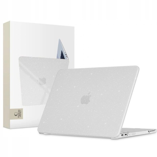 Tech-Protect Smartshell Protective Case priekš Apple MacBook Neo 13-inch (2026) A3404 - Caurspīdīgs / Spīdumi - plastikas no abām pusēm apvalks / maciņš
