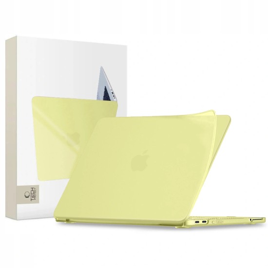 Tech-Protect Softshell Protective Case priekš Apple MacBook Neo 13-inch (2026) A3404 - Matēts Citrons - silikona no abām pusēm apvalks / maciņš