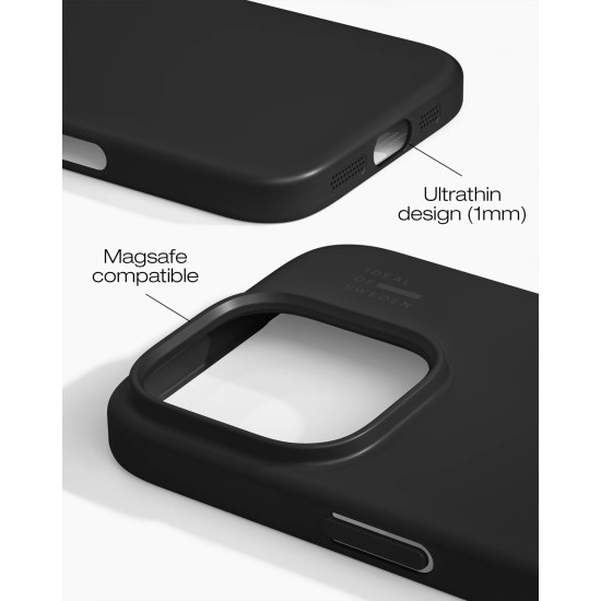 iDeal of Sweden Slim (1mm) Back Case with MagSafe priekš Apple iPhone 16 Pro - Matte Black - polikarbonāta aizmugures apvalks / bampers-vāciņš