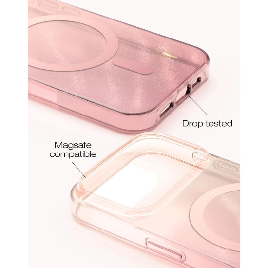 iDeal of Sweden Clear MagSafe Back Case priekš Apple iPhone 17 Pro / 18 Pro - Rose Blush - silikona aizmugures apvalks / bampers-vāciņš