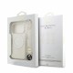 Guess IML Flowers Allover Strap MagSafe Collection Back Case GUHMP18XHCPOFPH priekš Apple iPhone 17 Pro Max / 18 Pro Max - Balts - silkona-plastikāta aizmugures apvalks ar auklu / bampers-vāciņš