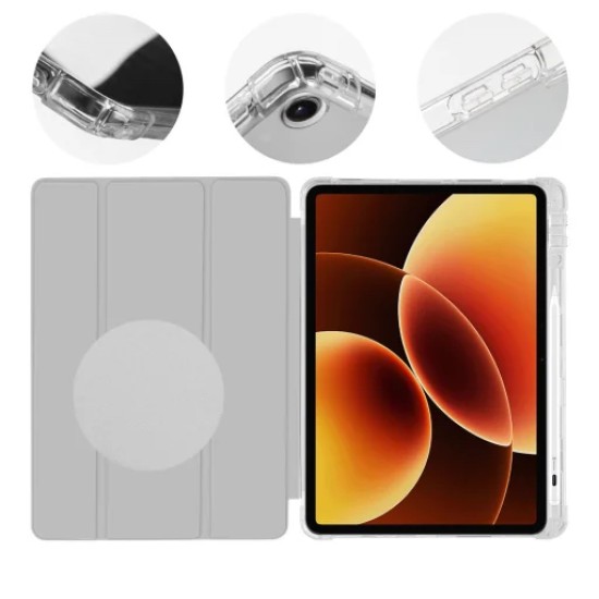 OBAL:ME Misty Book Case priekš Xiaomi Pad 8 / 8 Pro - Gaiši Pelēks - sāniski atverams maciņš ar stendu