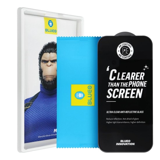 Mr. Monkey 5D Strong Premium AR Full Glue Tempered Glass protector для Apple iPhone 17 Pro Max / 18 Pro Max - Чёрное - Защитное стекло / Бронированое / Закалённое антиударное