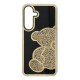 Teddy Bear Back Case для Samsung Galaxy S26 FE 5G S741 - Чёрный / Золотистый - силиконовая-пластиковая накладка / бампер-крышка