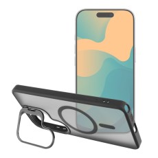 Forcell F-Protect Shadow Stand Premium Back Case with MagSafe priekš Samsung Galaxy S26 FE 5G S741 - Melns - silikona-plastikāta aizmugures apvalks / bampers-vāciņš