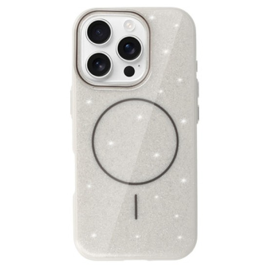 Glitter Thin Magsafe Back Case для Apple iPhone 16e / 17e - Серый - силиконовый чехол-накладка / бампер крышка