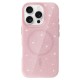 Glitter Thin Magsafe Back Case для Apple iPhone 16e / 17e - Светло Розовый - силиконовый чехол-накладка / бампер крышка