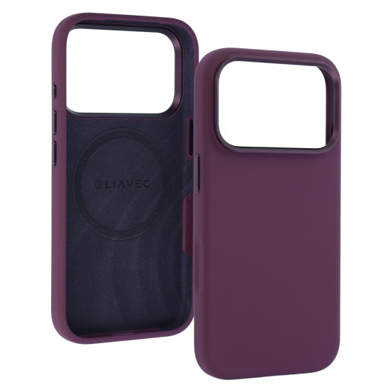 Liavec Silky Metal Camera Frame Back Case with MagSafe priekš Apple iPhone 17 Pro Max / 18 Pro Max - Violets - matēts silikona aizmugures apvalks