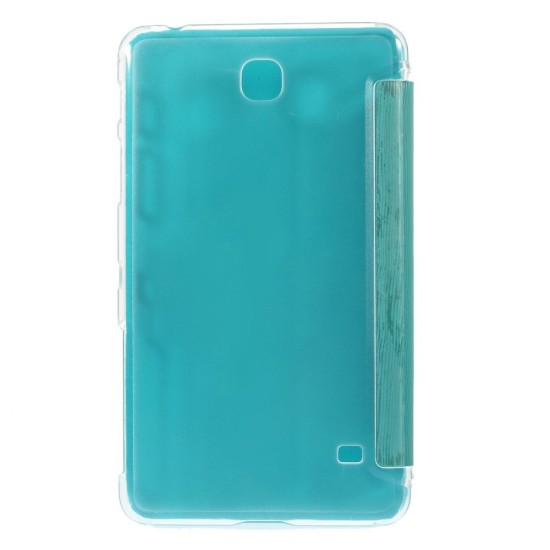 Blue for Samsung Galaxy Tab 4 7.0-inch T230 / T235 Toothpick Grain Leather Tri-fold Stand Case - sāniski atverams maciņš ar stendu (ādas maks, grāmatiņa, leather book wallet case cover stand)