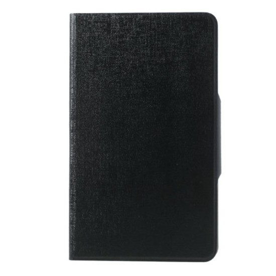 Black Linen Leather Stand Case for Samsung Galaxy Tab Pro 8.4 T320 / T325 w/ Card Slots - sāniski atverams maciņš ar stendu (ādas maks, grāmatiņa, leather book wallet case cover stand)