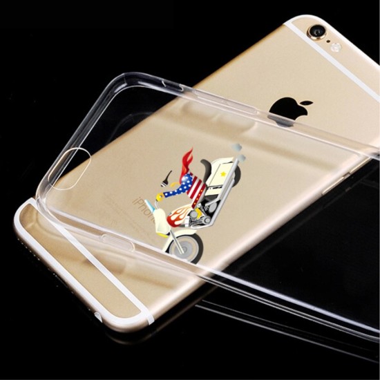 PEPKOO Chic Relief Crystal TPU Cover priekš Apple iPhone 6 Plus / 6S Plus 5.5-inch - Riding Motorcycle - silikona aizmugures apvalks (bampers, vāciņš, slim TPU silicone case cover, bumper)
