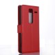 Litchi Leather Flip Case with Credit Card Holder for LG Zero H650E - Red - sāniski atverams maciņš ar stendu (ādas maks, grāmatiņa, leather book wallet case cover stand)