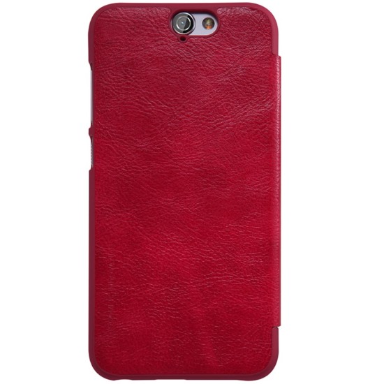 NILLKIN Qin Series Smart View Leather Case Cover for HTC One A9 - Red - sāniski atverams maciņš ar lodziņu (ādas maks, grāmatiņa, leather book wallet case cover)