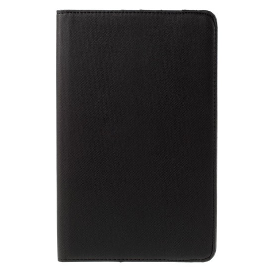 Twill Texture Leather Rotary Stand Cover for Samsung Galaxy Tab E 9.6-inch T560 / T561- Black - sāniski atverams maciņš ar stendu (ādas maks, grāmatiņa, leather book wallet case cover stand)