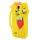 Bow Tie Love Cat Silicone Case for Samsung Galaxy S4 i9500 / i9505 / i9515 - Yellow - silikona aizmugures apvalks (bampers, vāciņš, slim TPU silicone case cover, bumper)