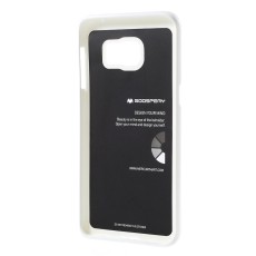 Mercury Jelly Case ar spīdumiem priekš Samsung Galaxy S6 Edge Plus G928 - Balts - silikona aizmugures apvalks (bampers, vāciņš, slim TPU silicone case cover, bumper)